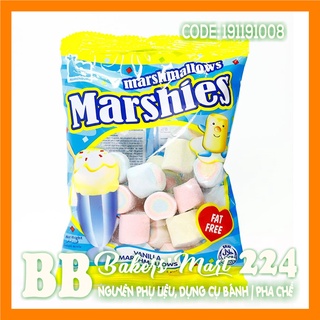 80GR - Kẹo xốp bông gòn hình TRÒN Marshmallows MARSHIES Vanilla - Gói 80gr