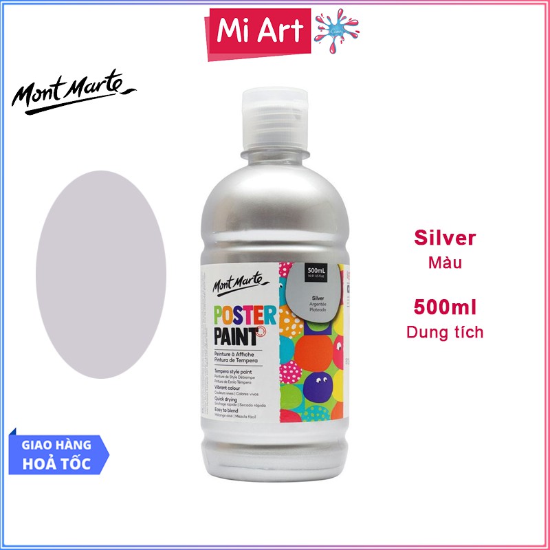 Màu Nước Poster Paint Mont Marte 500ml - Silver - MPST0012