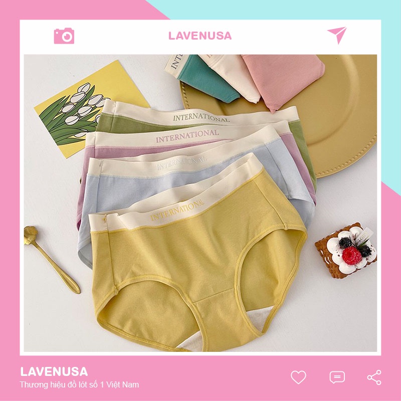 Quần lót nữ cotton viền su kháng khuẩn mềm mại thoải mái LAVENUSA QL91