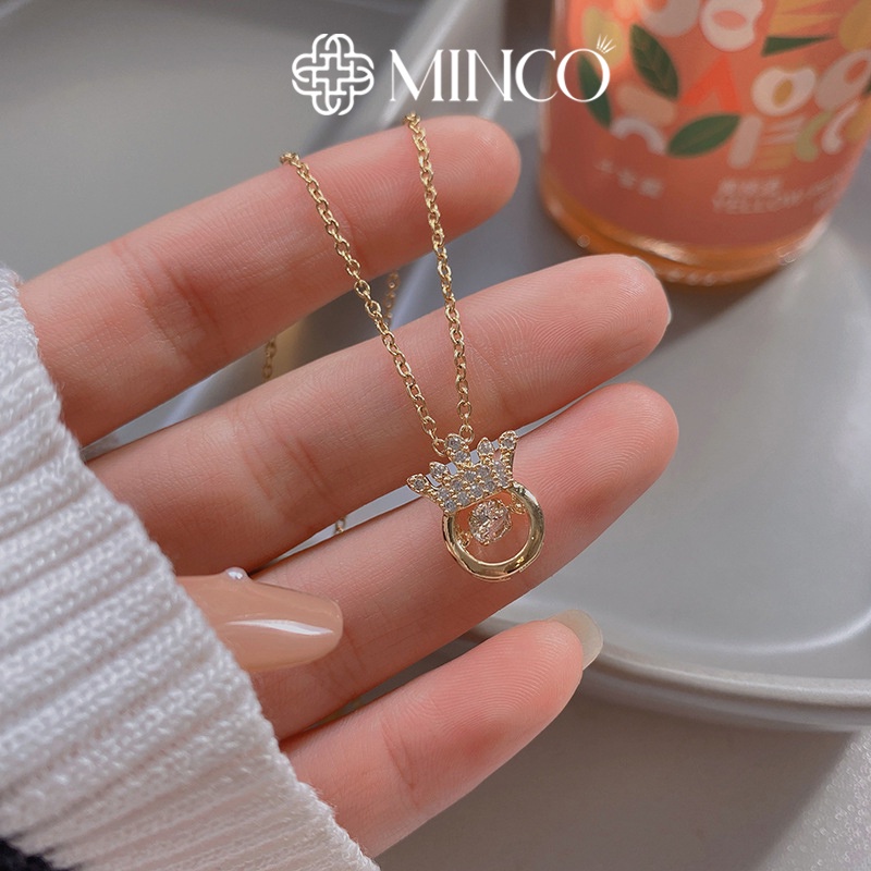 Dây chuyền nữ đính đá Minco Accessories phong cách tiểu thư sang chảnh DT125