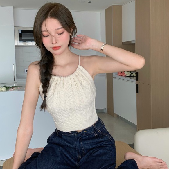 Áo Yếm Dệt Kim 【ZHELIHANGFEI】 / Hai Dây