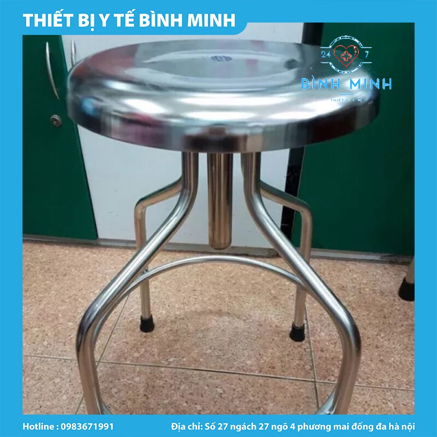 Ghế Xoay Inox 3 Chân, 4 Chân Dùng Trong Y Tế Phòng Thí Nghiệm