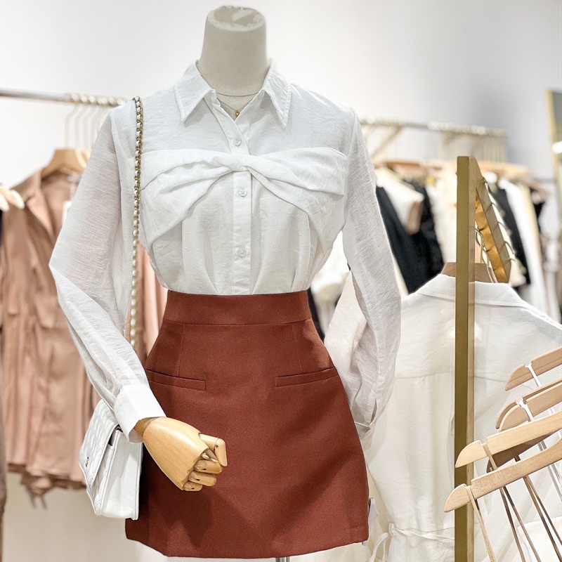Áo sơ mi trơn xoắn trước ngực , Peace House Clothing