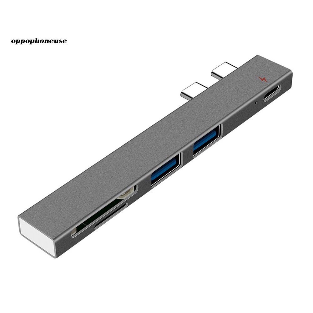 *DNPJ* Dual Type C Hub USB-C to USB 2.0 PD Charging TF Secure Digital Card Dock Adapter