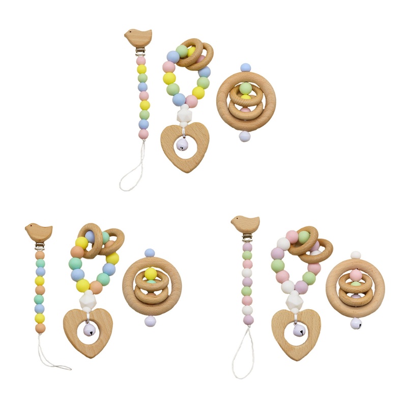 Set 3 Dây Đeo Giá Đỡ Núm Vú Giả Có Kẹp Dành Cho Bé Sơ Sinh Mọc Răng