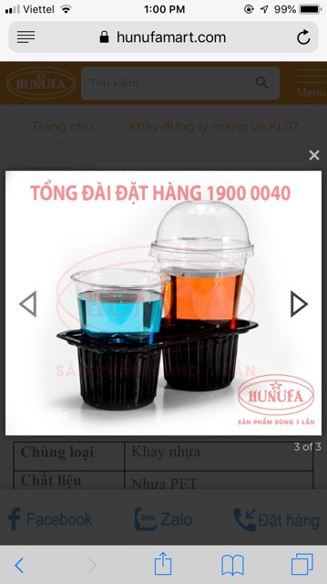Combo 100 Khay nhựa đựng cốc nhựa PP dùng 1 lần