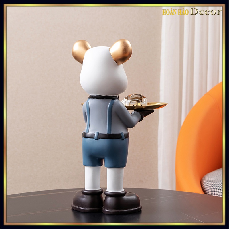 Tượng bearbrick gấu bụng phệ bồi bàn đỡ khay trang trí vô cùng sang trọng,tiện lợi và ấn tượng.