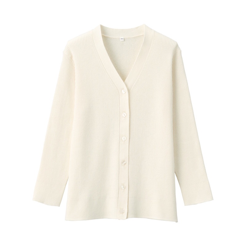 Muji Áo Khoác Cardigan Cotton Lụa Chống Uv Cổ V