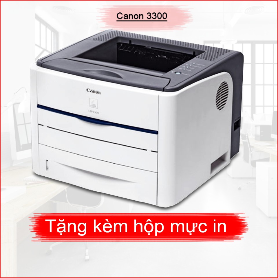 Máy in cũ 2 mặt Canon 3300 - tặng kèm hộp mực, dây nguồn ,dây USB mới