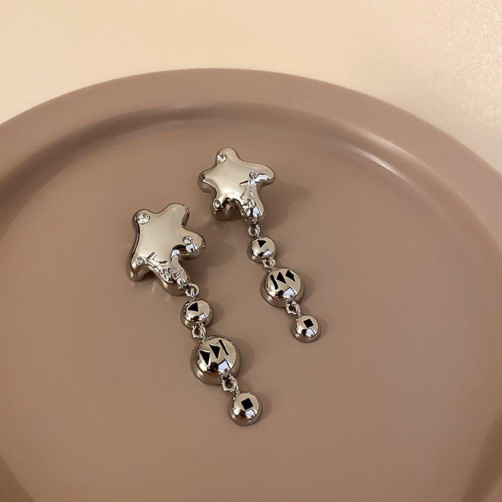 MXGOODS Khuyên Tai Dáng Dài Xỏ Hạt Thời Trang Hàn Quốc