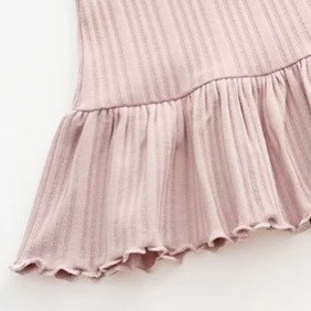 Váy ngủ mặc nhà hai dây thun tăm mềm mịn thoáng mát đính nơ đáng yêu DOLLYSECRET V04