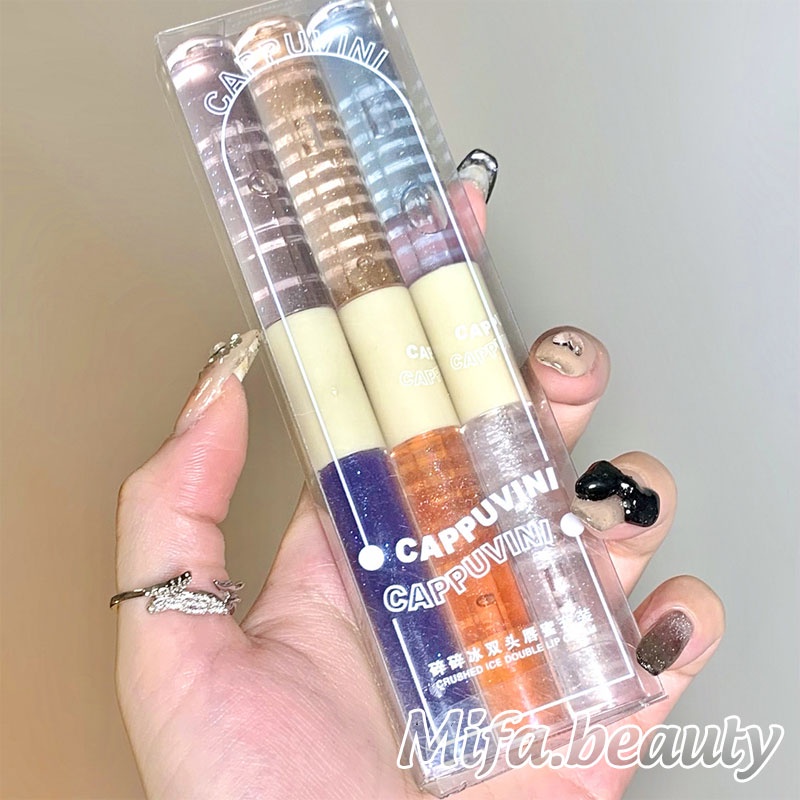 Son Bóng Dưỡng Môi Cappuvini Lâu Trôi Vỏ Được Thiết Kế Hai Đầu Hàng Chính Hãng Nội Địa Trung CP85