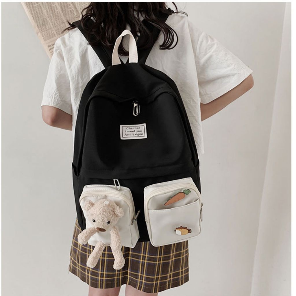 (HOT) Balo Ulzzang nữ Balo thời trang nữ KR 358- Vải dù cao cấp chống nước, Size 40 vừa laptop, 4 màu lựa chọn- KARA 358