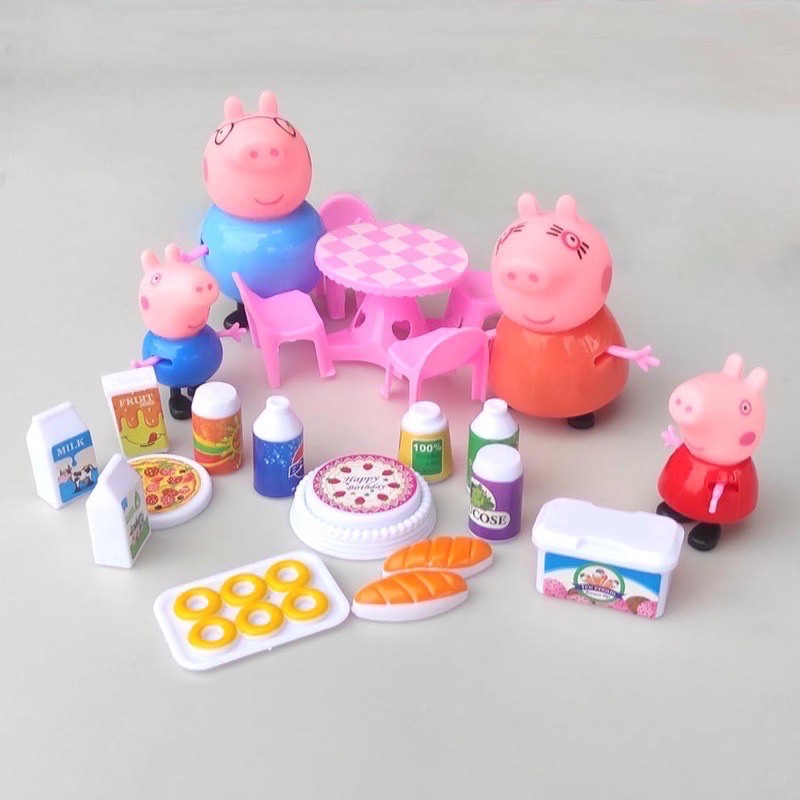 Đồ chơi gia đình heo peppa đi picnic