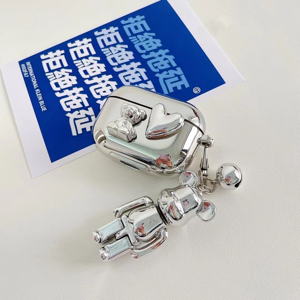 Vỏ bảo vệ hộp sạc tai nghe bluetooth bằng TPU mềm hình gấu hoạt hình mới thích hợp cho Airpods 1 2 3 Pro