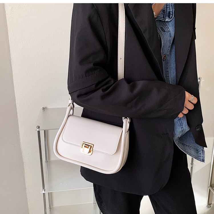 Túi đeo chéo nữ túi kẹp nách ken viền khóa gập chất liệu da style Hàn Quốc LK255