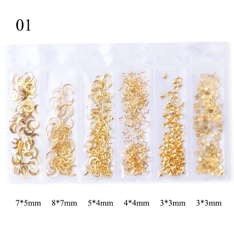 Bộ Phụ Kiện Làm Trang Sức Hình Vỏ Sò / Ngôi Sao / Mặt Trăng Màu Vàng