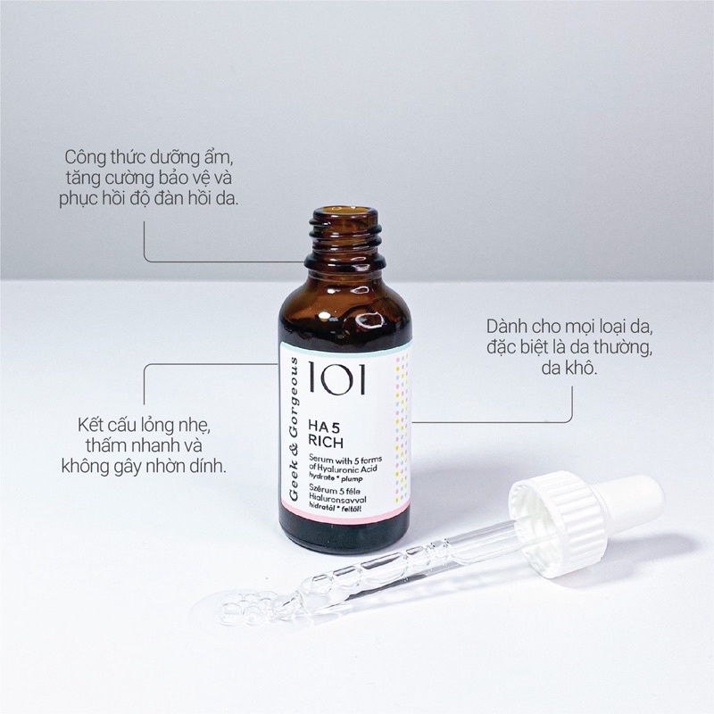 Tinh chất cấp nước dịu nhẹ HA 5 Light và HA Rich chứa 5 loại Hyaluronic Acid