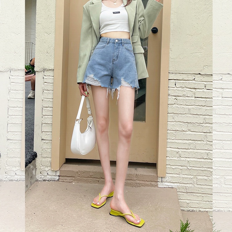 Quần Short Jeans Lưng Cao Thời Trang Hàn Quốc