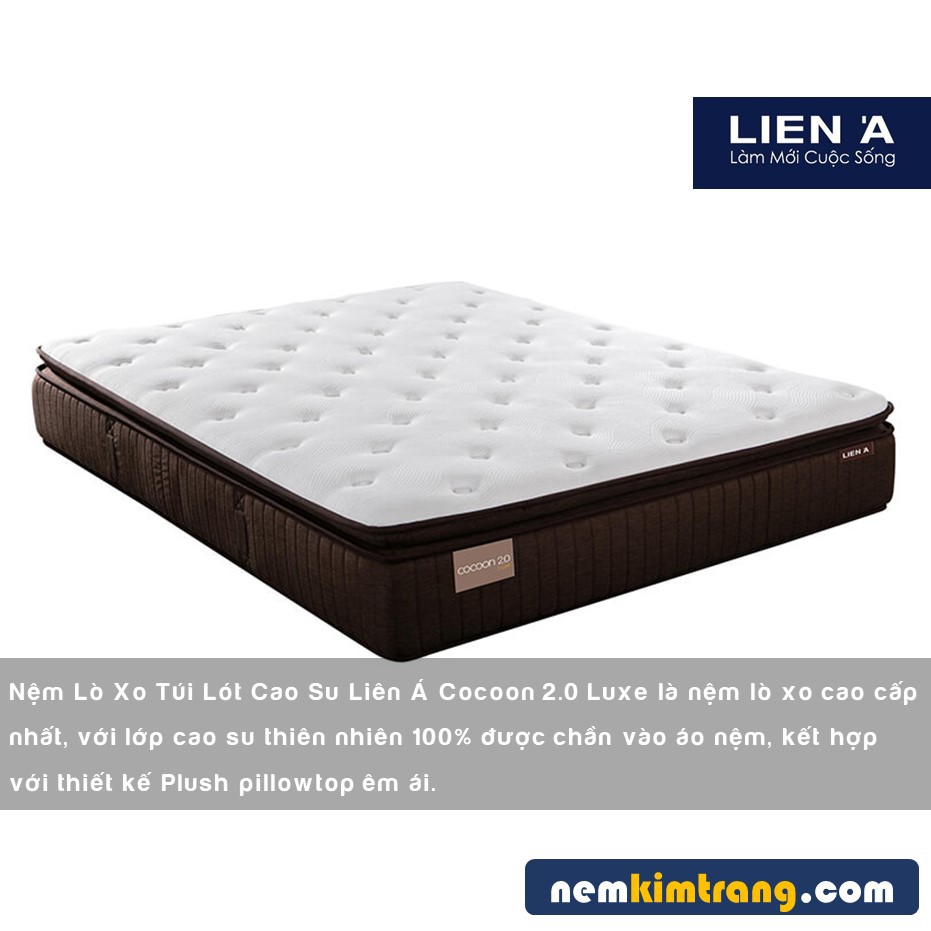 [FREESHIP] NỆM LÒ XO TÚI LÓT LIÊN Á COCOON 2.0 LUXE - BẢO HÀNH 10 NĂM