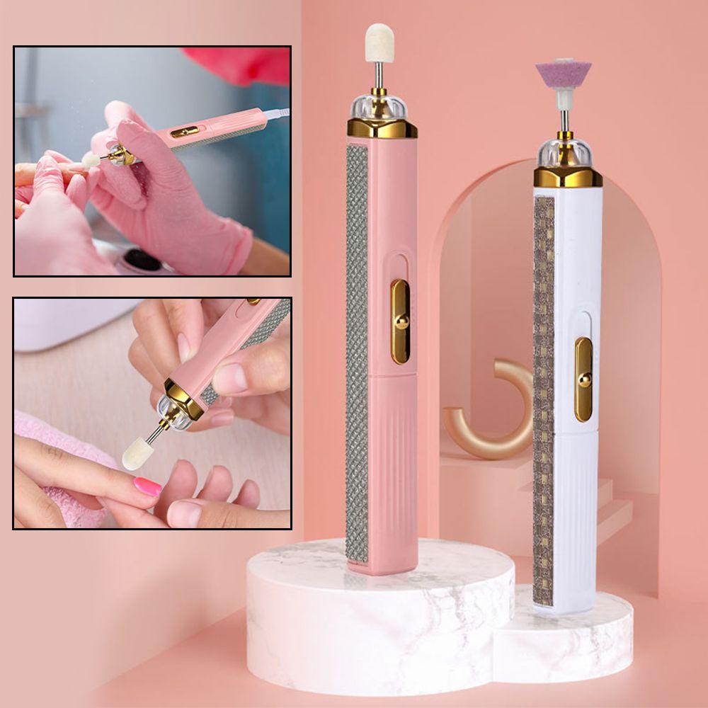 LET Máy Khoan Móng Tay Bằng Thép Không Gỉ|Bộ Dụng Cụ Đầu Mài Đánh Bóng Móng Tay 5 Trong 1