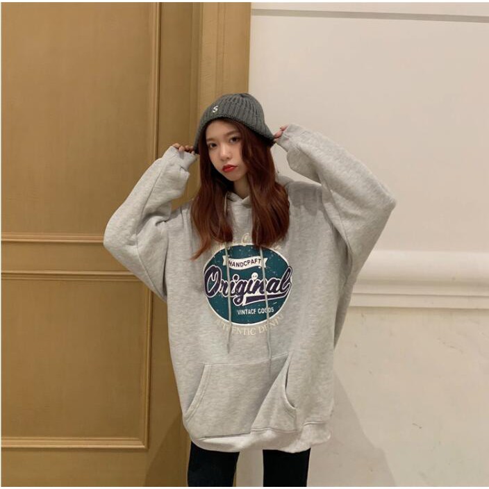 Áo hoodie tay dài dáng suông in họa tiết hoạt hình thời trang Hàn Quốc cho nữ