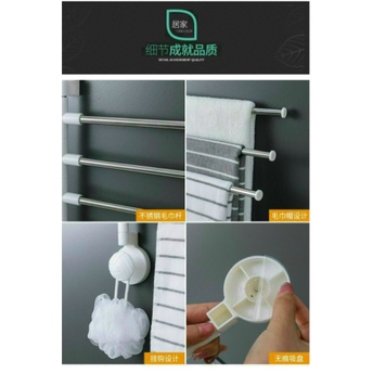 [Lịch Sự Sang Trọng] Giá treo khăn tắm dọc có 3 thanh inox không rỉ, siêu chắc