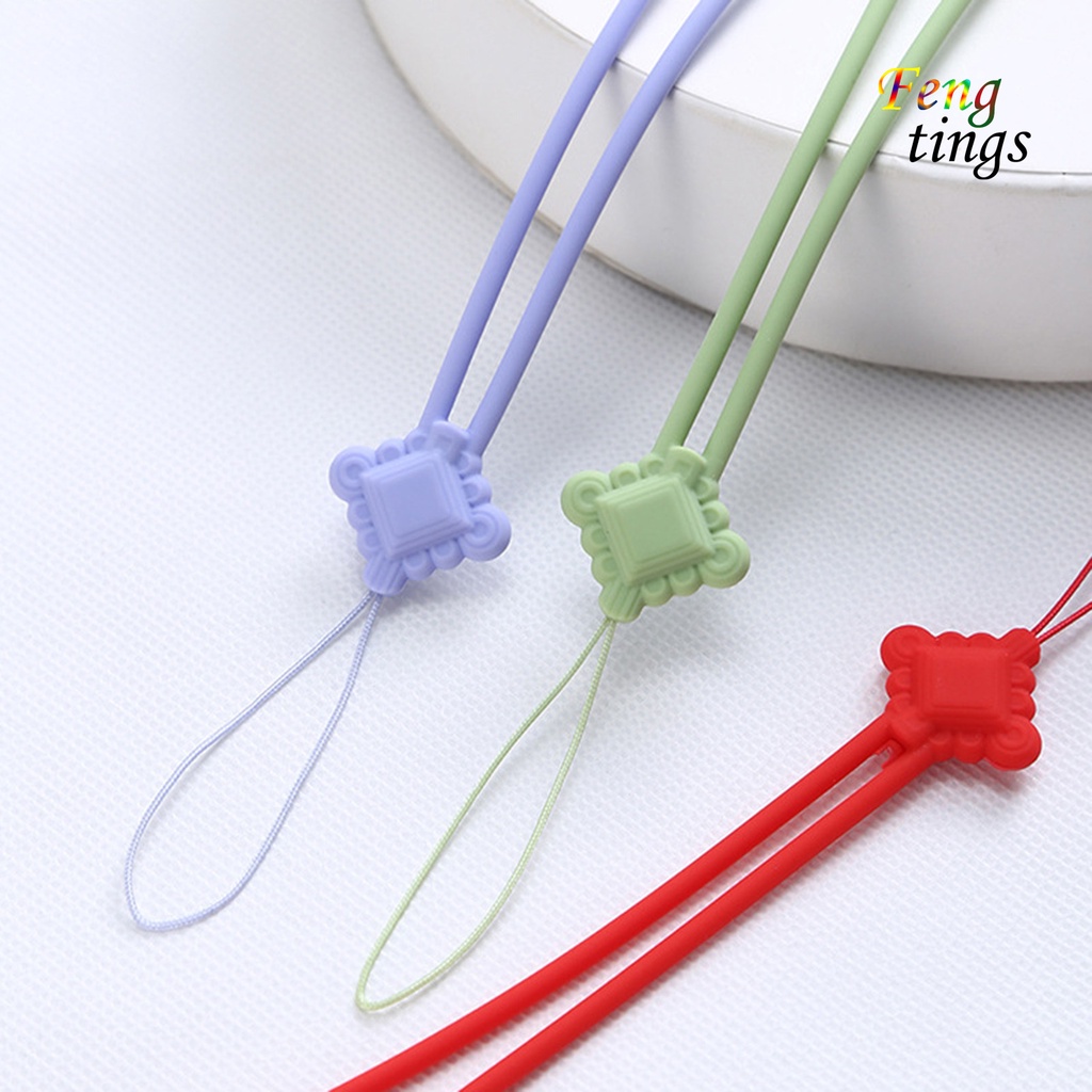 Set 2 Dây Đeo Điện Thoại Chống Thất Lạc Bằng Silicon Hình Nút Thắt Trung Hoa