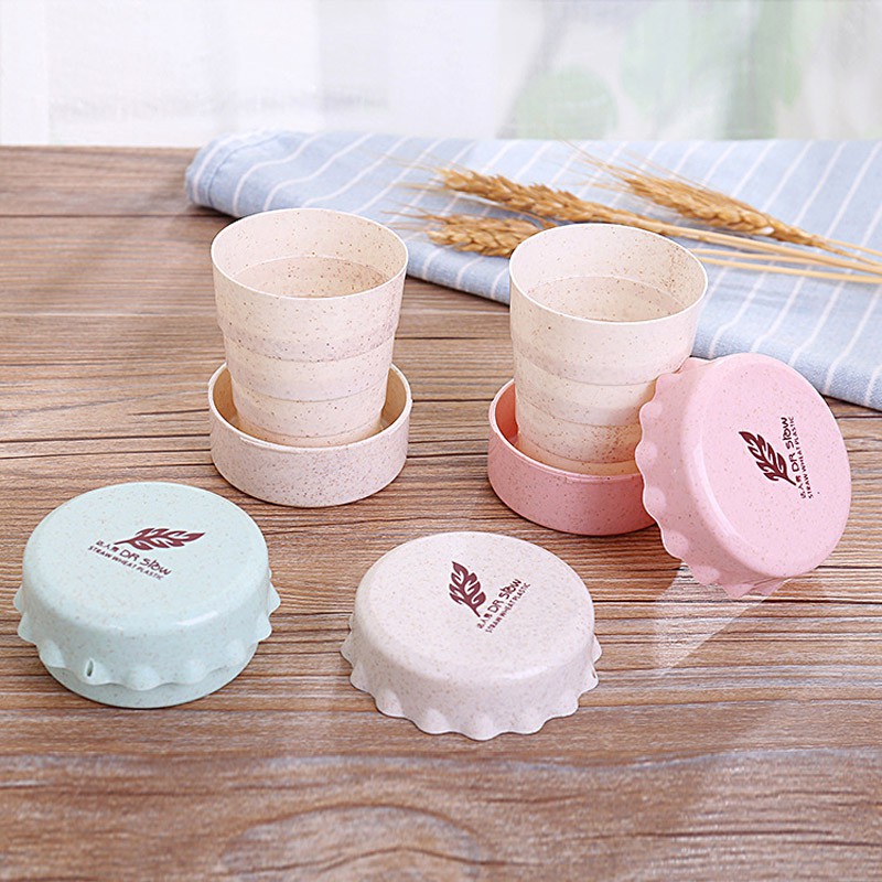 Cốc uống nước bằng rơm lúa mì có thể gập lại an toàn và tiện lợi