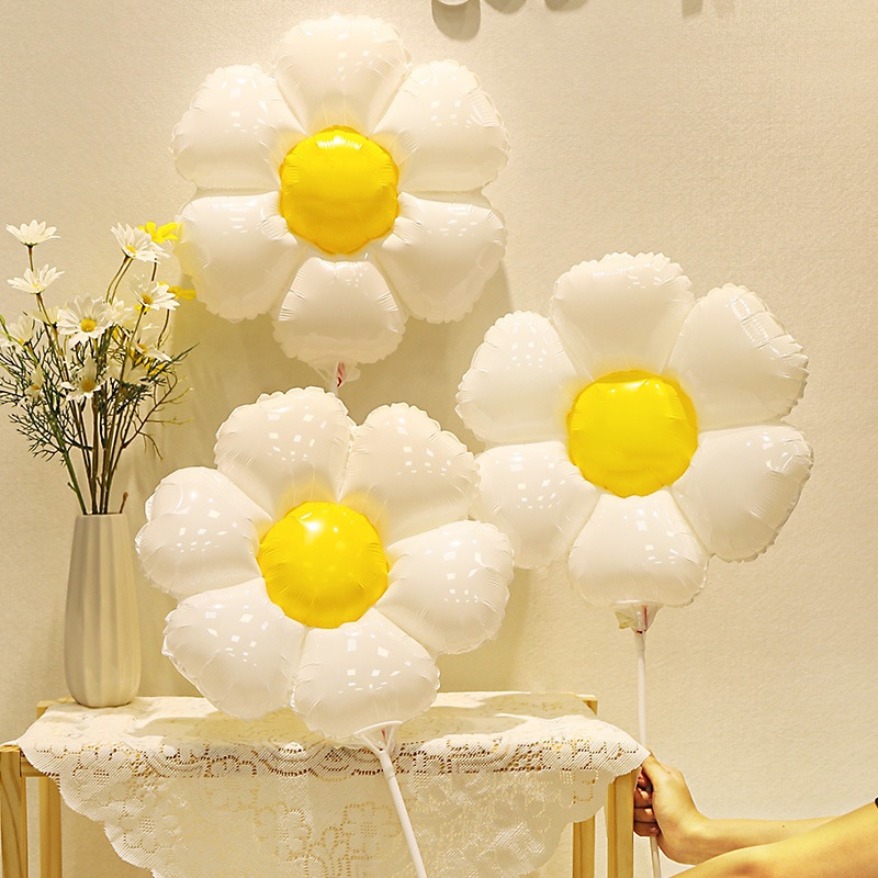 Bong Bóng Lá Nhôm Hình Hoa Cúc/ Hoa Hướng Dương/ Bong Bóng Trang Trí Tiệc Sinh Nhật/Tiệc Cưới