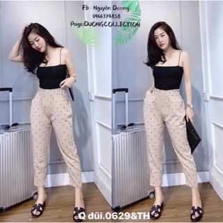 Quần baggy đũi lỡ chấm bi - TH