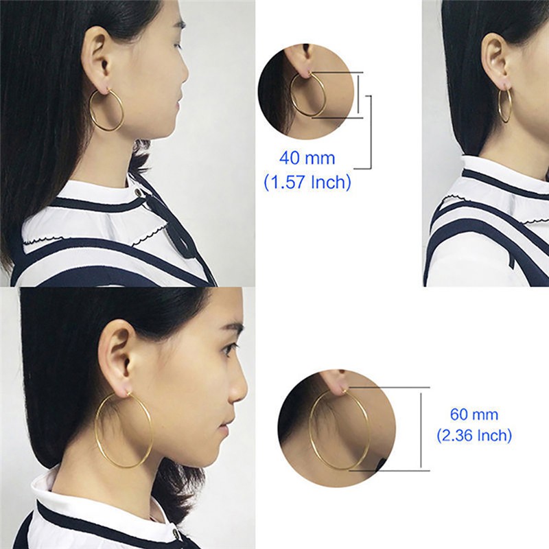 Khuyên Tai Tròn Lớn Phong Cách Steampunk