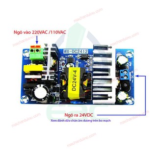 Mạch nguồn xung 24vdc 100w 220vac output 24vdc 4.5a
