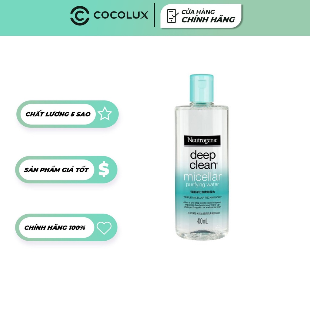 Nước Tẩy Trang Neutrogena Thanh Lọc Và Làm Sạch Sâu Deep Clean Purifying Water Micellar-[COCOLUX]