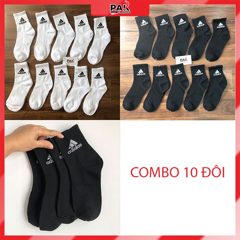 Tất dệt kim cổ ngắn⚡COMBO 10 ĐÔI⚡2 màu đen trắng, dùng trong thể thao hoặc đi làm.