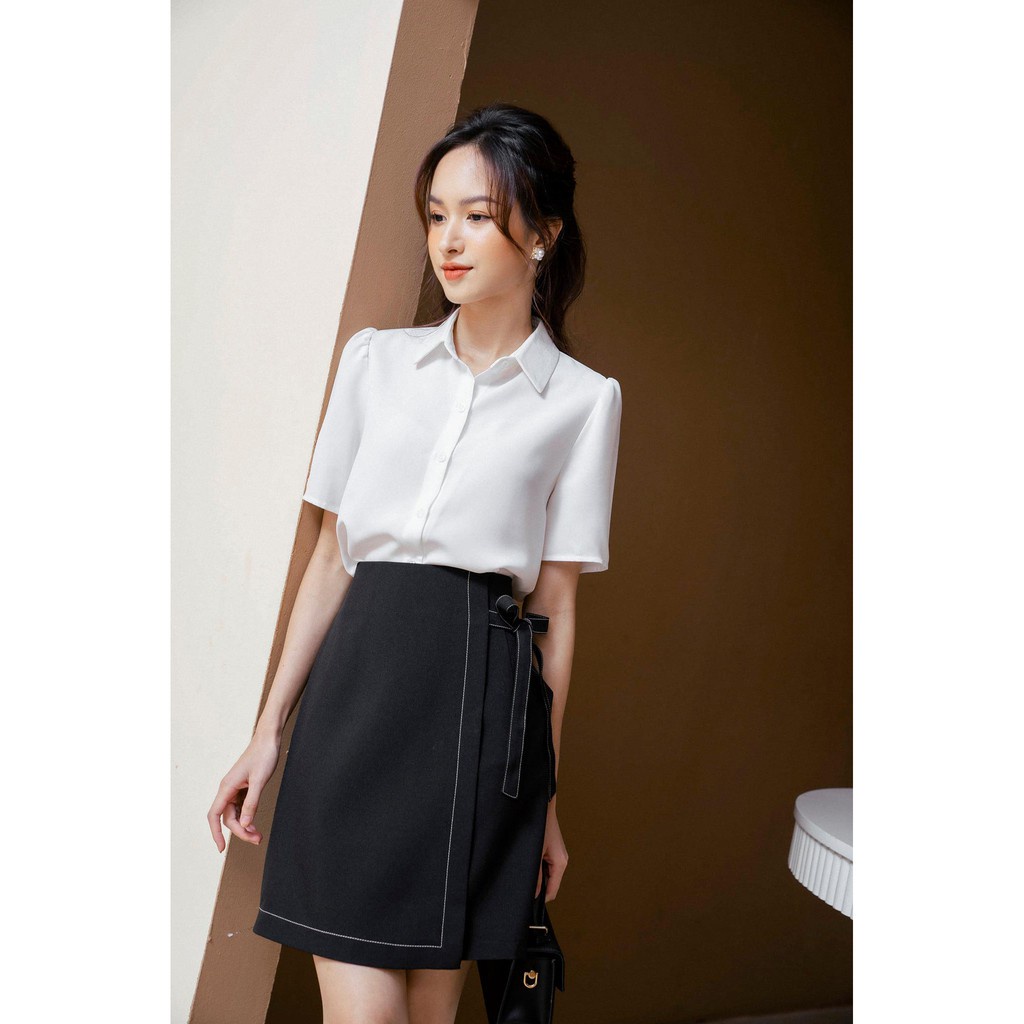 Chân Váy chữ A công sở, quần váy chỉ nổi buộc nơ trẻ trung V050(có ảnh thật)