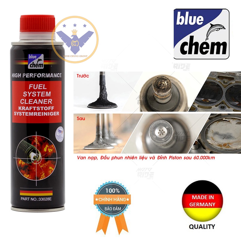 Vệ sinh buồng đốt ô tô máy xăng Bluechem Fuel System Cleaner 250ml