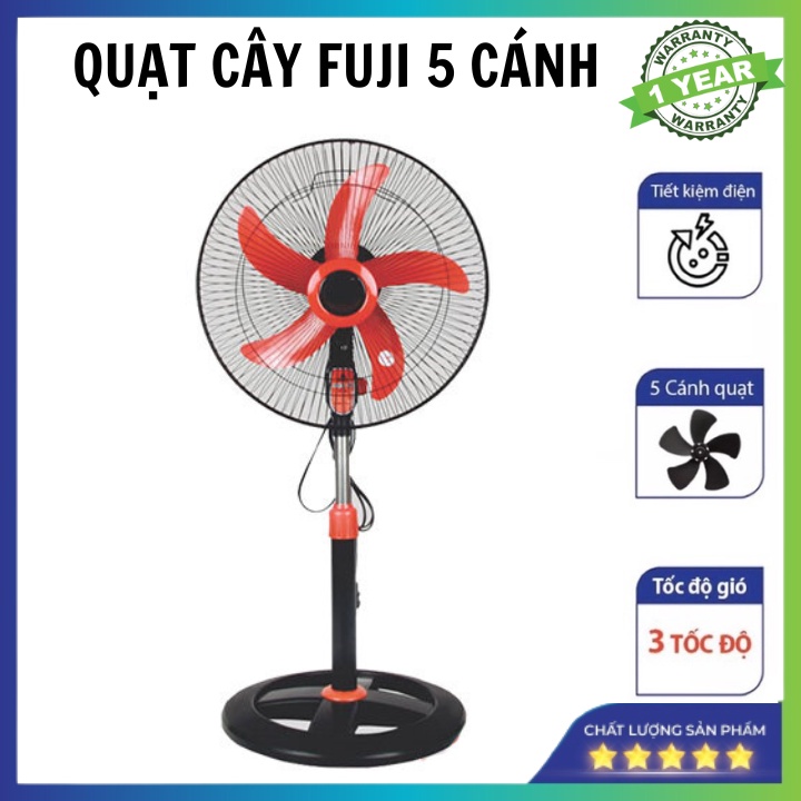 Quạt Cây Đứng FUJI Cao Cấp - Quạt Cây Cỡ Lớn Công Suất 45W Điện Áp 220v (Bảo Hành 1 Năm)
