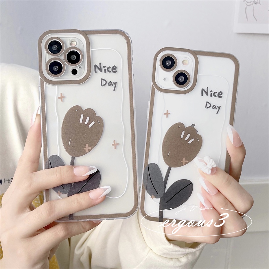 Ốp Điện Thoại Hình Hoa Tulip Cho iPhone 13 12 11 Pro Max X XR XS Max SE 2020 8 7 Plus