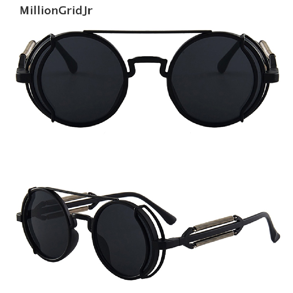 MLG Punk Steampunk Sunglasses Retro Men's Round Punk Eyewear Women UV400 Sunglasses JR