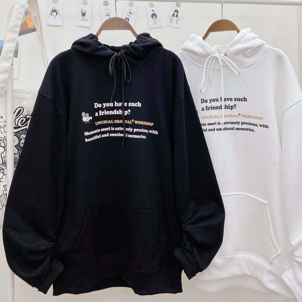 Áo Hoodie Nỉ Bông FRIENDSHIP Form Rộng Ulzzang (Ảnh Thật)