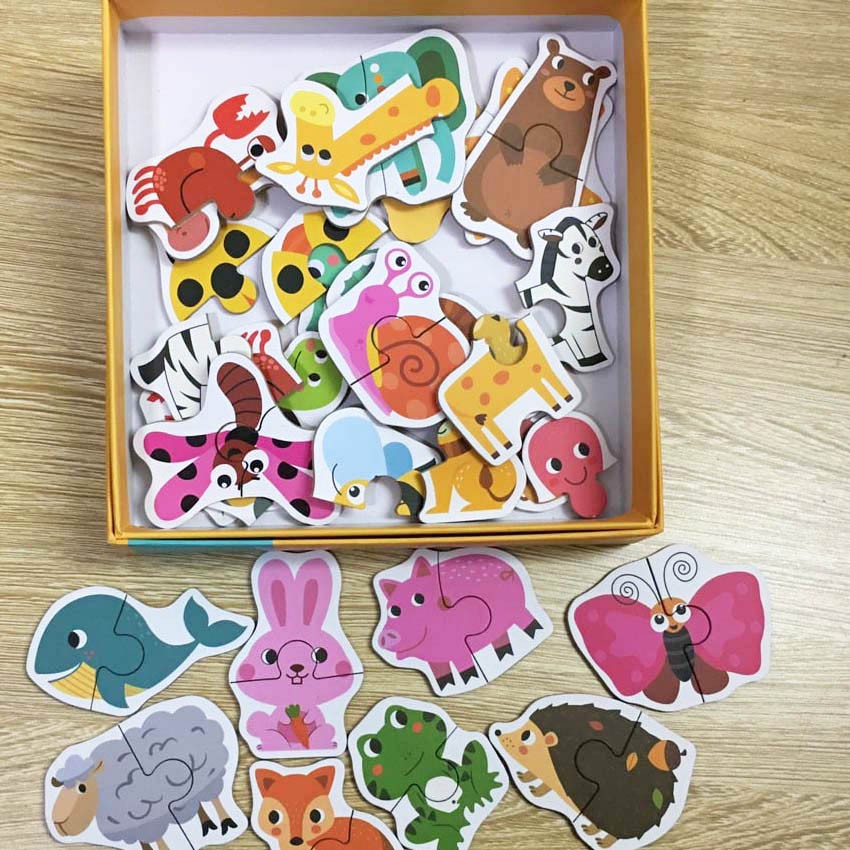 Đồ Chơi Ghép hình PUZZLE 2 mảnh hộp BÌA BẢN TO ĐẸP|