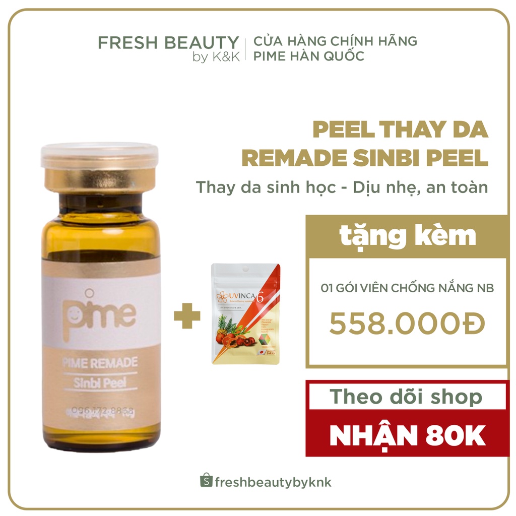 Peel thay da dịu nhẹ, lành tính giúp tái tạo da, thải độc tố, sáng da, giảm thâm, mờ sẹo, kiềm dầu Pime Sinbi Peel 10ml