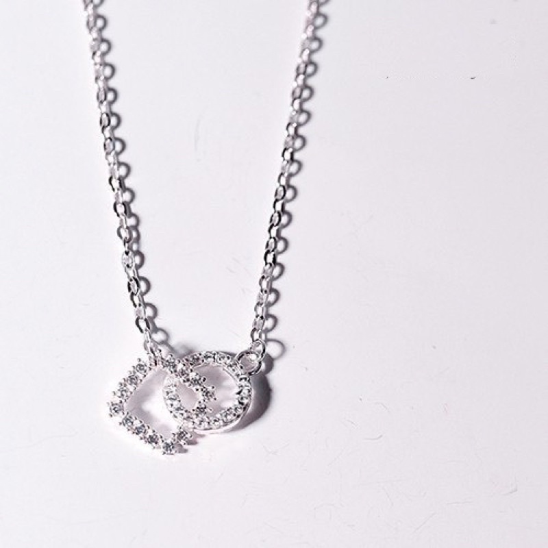 Dây chuyền  lồng nhau vuông tròn đính đá bạc 925 cao cấp