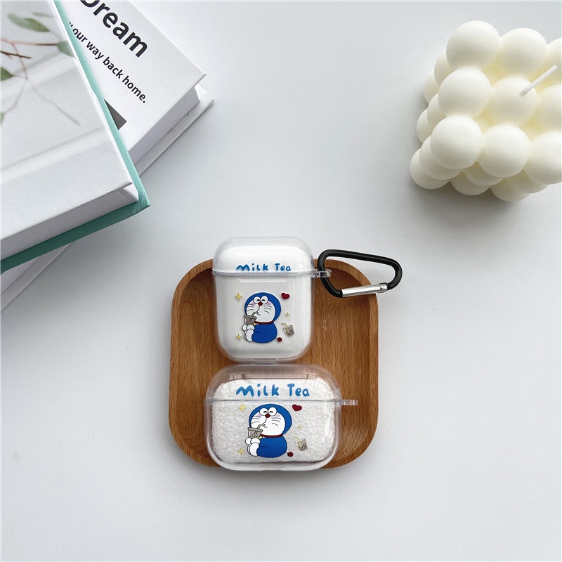Vỏ Bảo Vệ Hộp Sạc Tai Nghe airpods Pro/2/1 Mềm Hình Doraemon Thời Trang