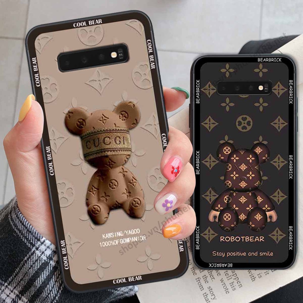 Ốp Samsung S10 / S10 5G / S10 Plus / S10+ bear, k@ws thương hiệu phong cách ốp lưng thời trang cao cấp