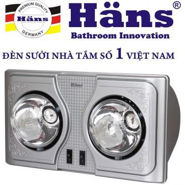 [Cam kết hàng chính hãng] đèn sưởi 2 bóng treo tường Hans-H2B