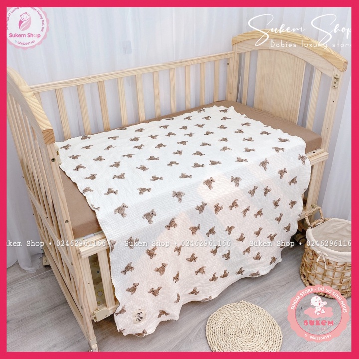 Chăn Xô Cho Bé/ Chăn Xô BéBé 2 Lớp Xô Muslin Mỏng Nhẹ Thoáng Cho Bé