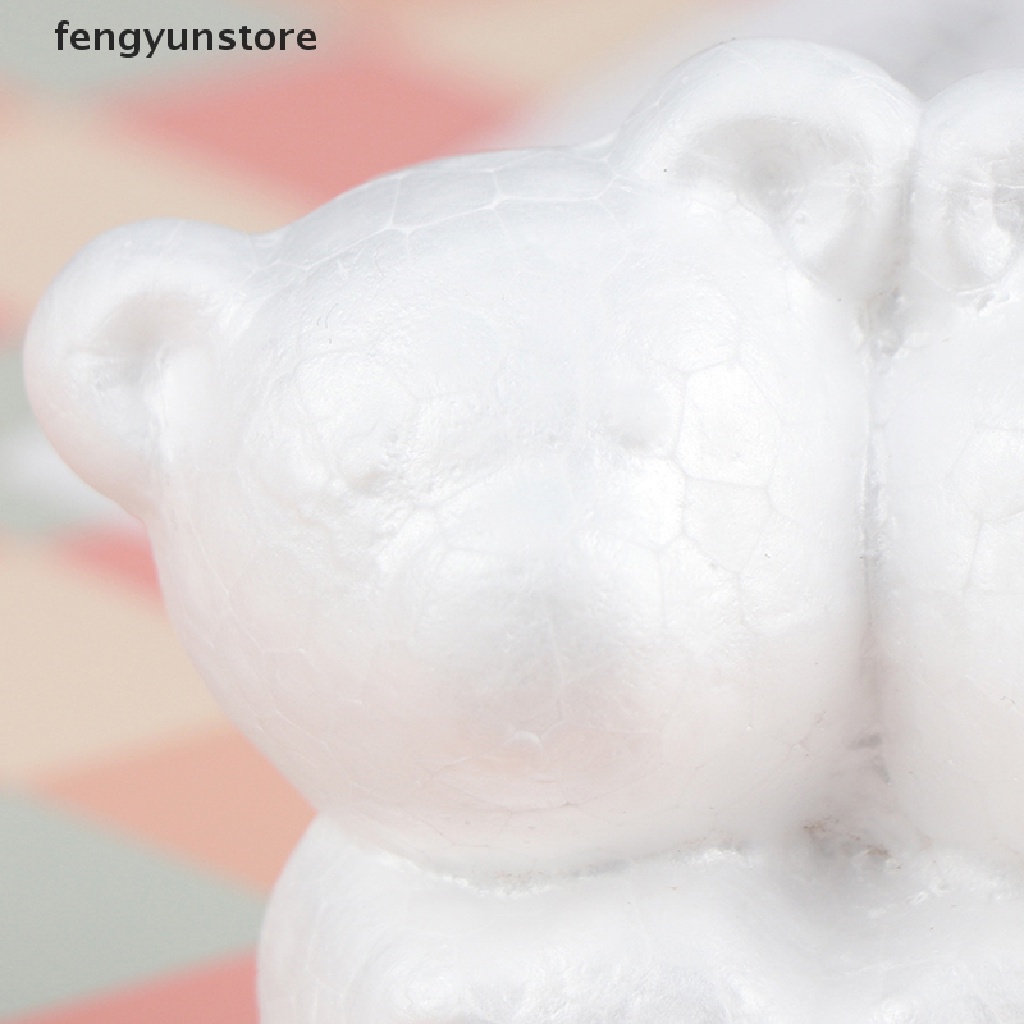 Mô hình chú gấu bằng xốp polystyrene màu trắng trang trí Giáng Sinh DIY độc đáo