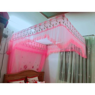 Màn khung vuông (cả bộ) (2mx2.2mx2.2m) Tuyn lạnh đẹp mềm mịn